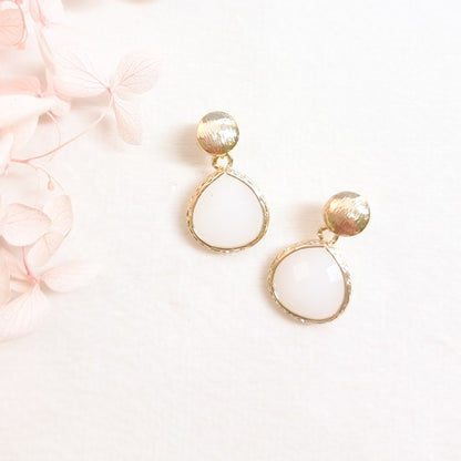 Oorringen 24kt Verguld | White Stone