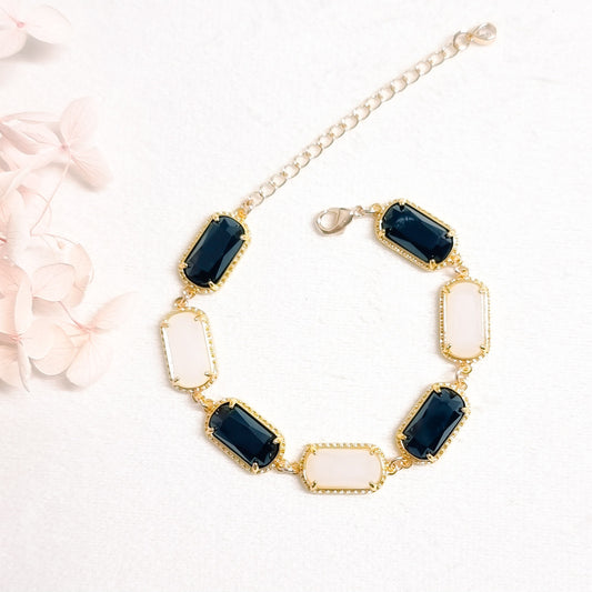 Armband 24kt Verguld | White - Black