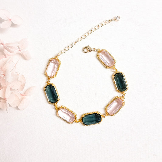 Armband 24kt Verguld | Pink - Grey