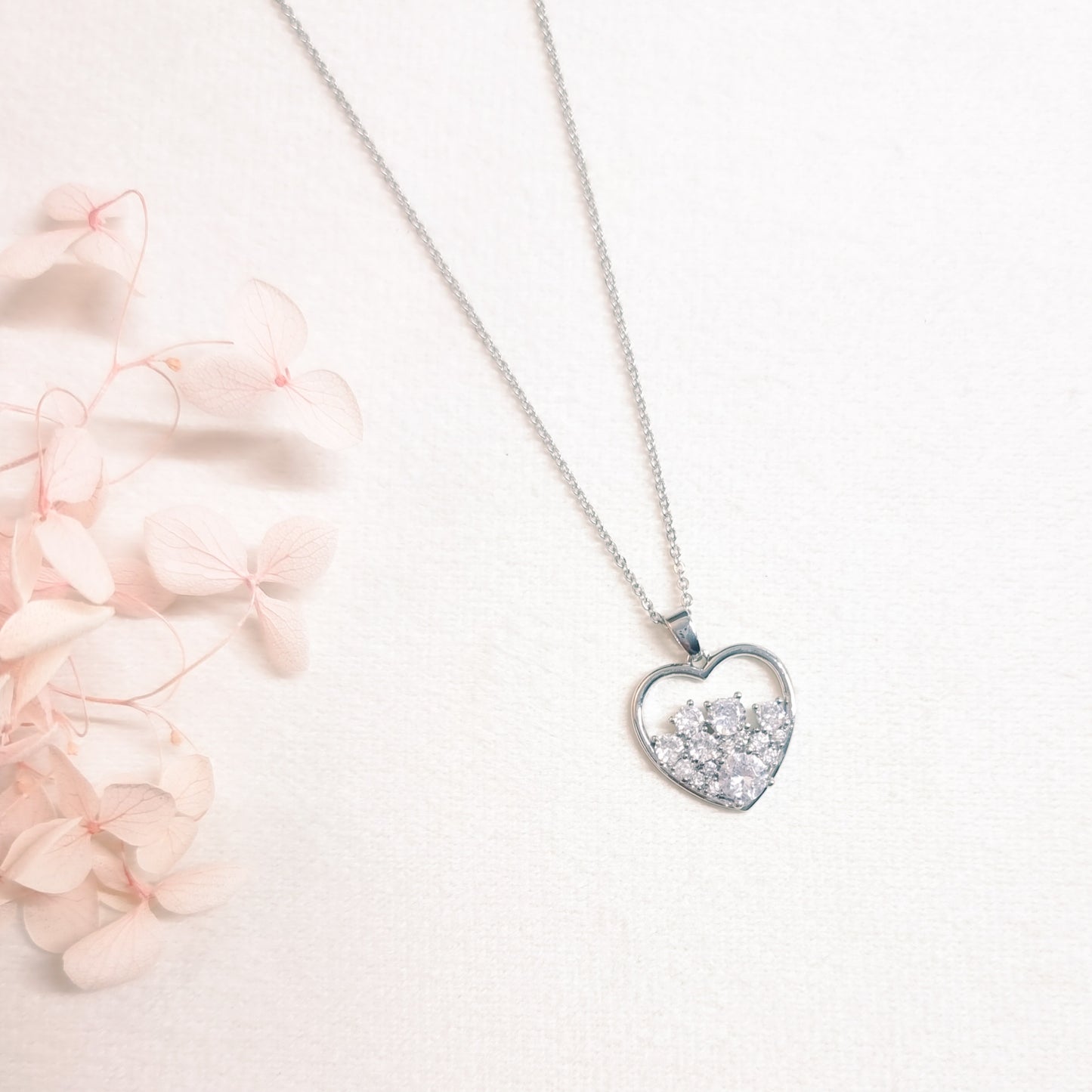 Ketting RVS | Zirconia Heart Silver