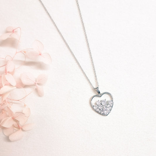 Ketting RVS | Zirconia Heart Silver