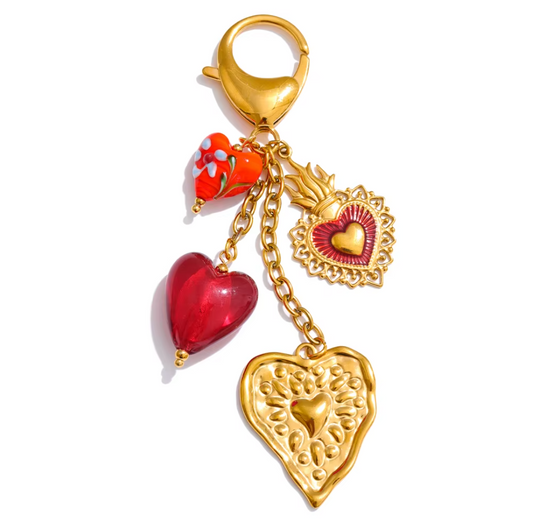 Sleutel - Tas Hanger | Red Hearts