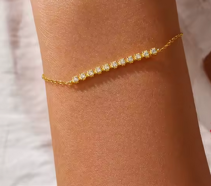 Armband 18kt Verguld Zilver | Zirconia Bar