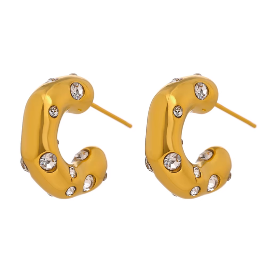 White Zirconia Hoops | Oorringen