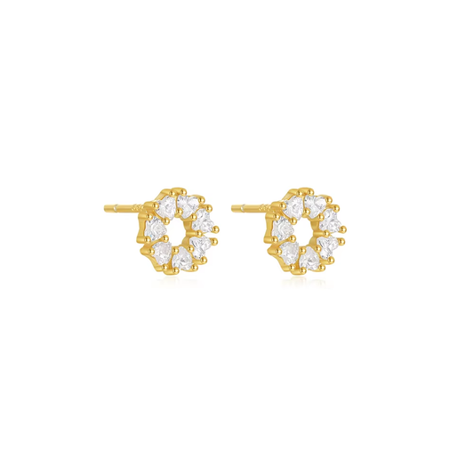 Oorringen 18kt Verguld Zilver | Zirconia Circle Studs