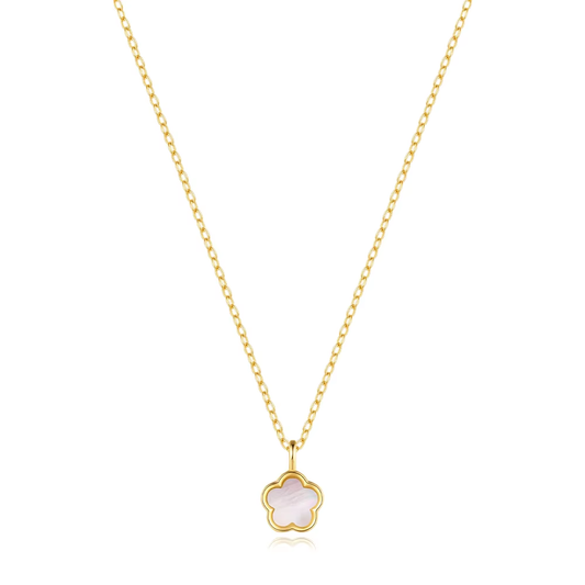 Ketting 18kt Verguld Zilver | Pearl Flower
